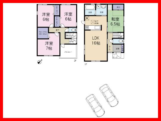 Floor plan. 24,800,000 yen, 4LDK, Land area 156.03 sq m , Building area 99.22 sq m Floor
