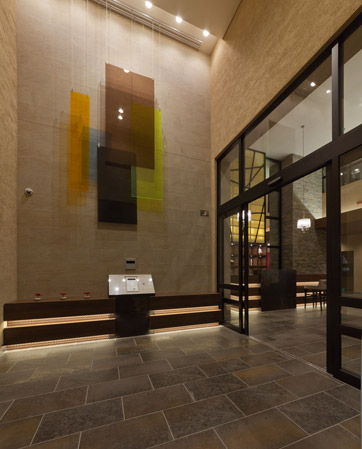 Buildings and facilities. Heavy tile, And art to match the glass curtain wall, Design that narrate the richness of life. Space that becomes the pride of those who live here. (entrance / 2013 November shooting)
