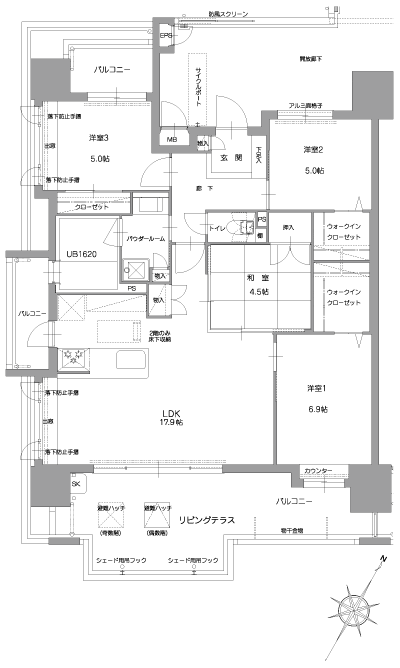 Floor: 4LDK, occupied area: 89.36 sq m, Price: 26.3 million yen