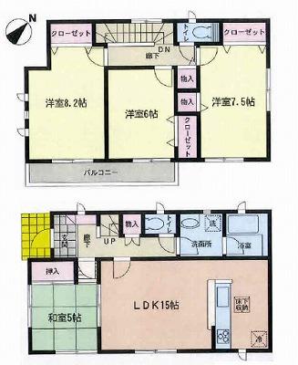 Floor plan. 27,800,000 yen, 4LDK, Land area 192.54 sq m , Building area 98.82 sq m