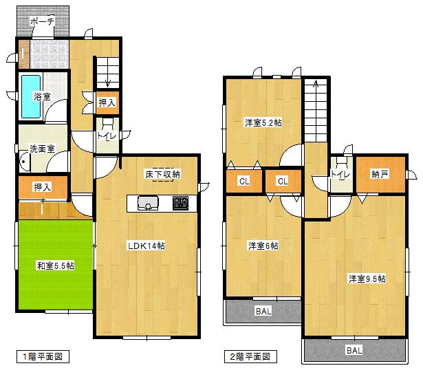 Floor plan. 25,800,000 yen, 4LDK + S (storeroom), Land area 131.41 sq m , Building area 96.38 sq m