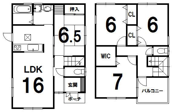 Floor plan. 24,800,000 yen, 4LDK, Land area 156.03 sq m , Building area 99.22 sq m
