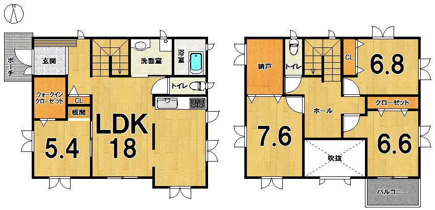 Floor plan. 26,400,000 yen, 4LDK, Land area 208.52 sq m , Building area 125.02 sq m