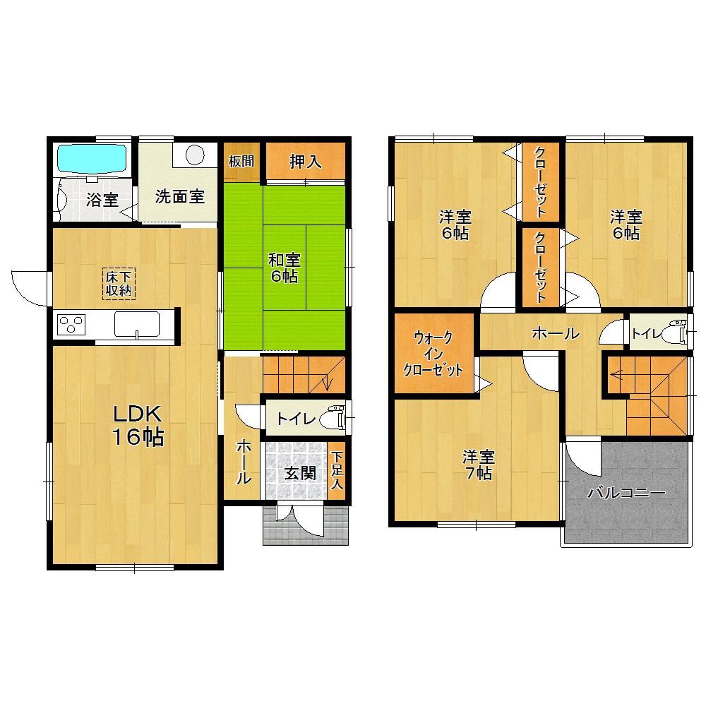 Floor plan. (Building 2), Price 24,800,000 yen, 4LDK, Land area 156.03 sq m , Building area 99.22 sq m