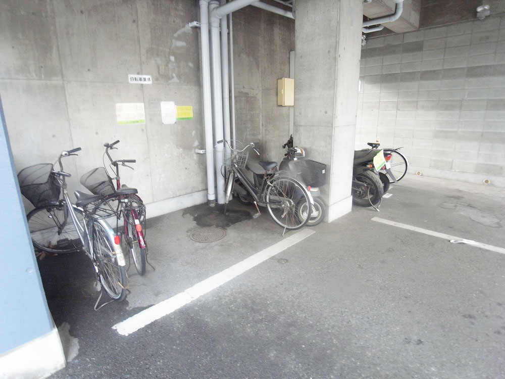 Other common areas. Bicycle parking lot with a roof