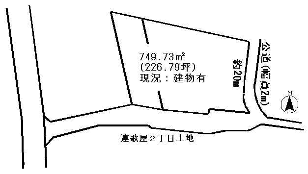 Compartment figure. Land price 20 million yen, Land area 749.73 sq m