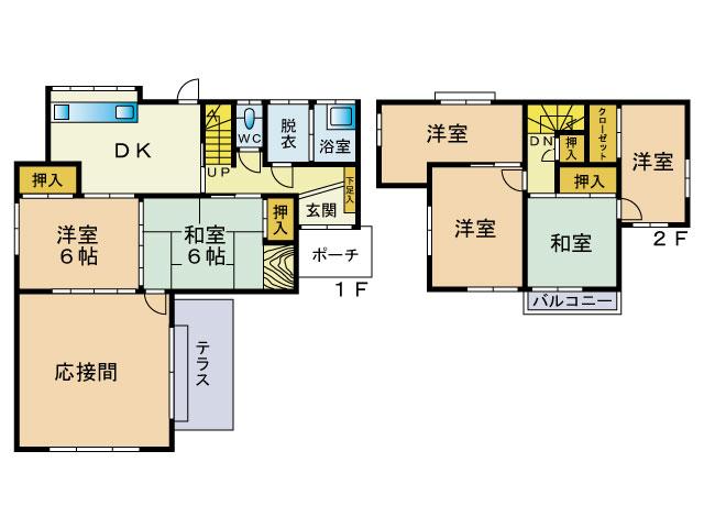 Floor plan. 14.4 million yen, 7DK, Land area 148.82 sq m , Building area 95.63 sq m