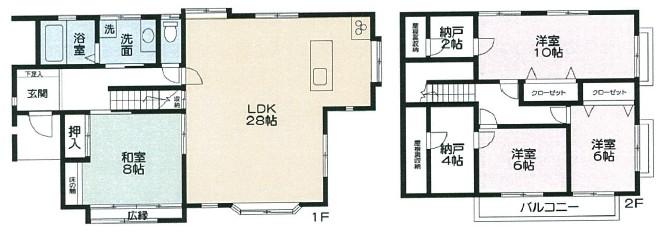 Floor plan. 21.3 million yen, 4LDK + S (storeroom), Land area 244.58 sq m , Building area 134.67 sq m floor plan