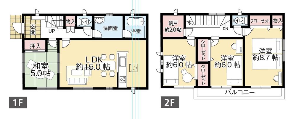 Floor plan. (1 Building), Price 29,800,000 yen, 4LDK+S, Land area 142.07 sq m , Building area 101.85 sq m