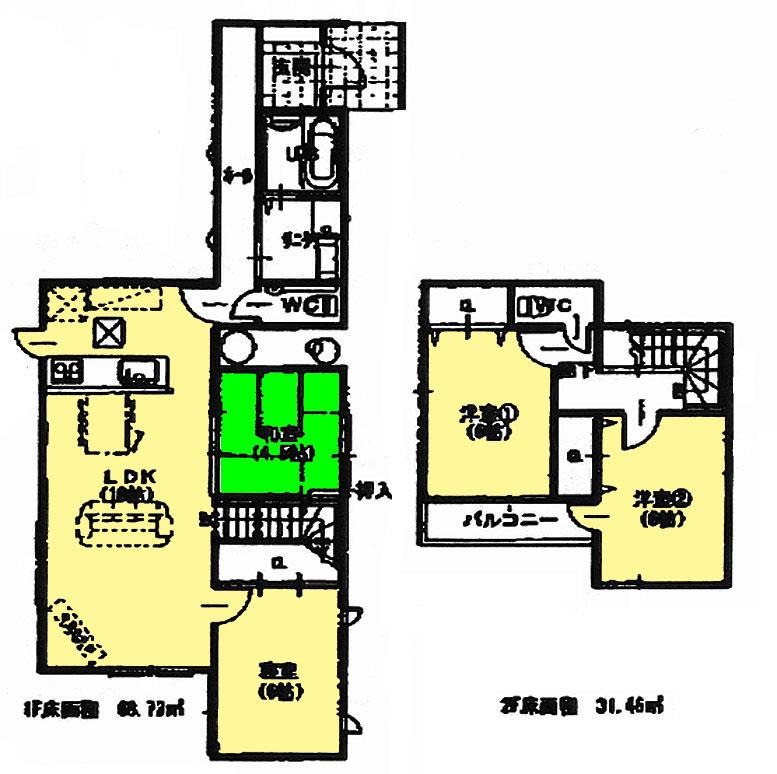 Floor plan. 30,750,000 yen, 4LDK, Land area 174.33 sq m , Building area 100.19 sq m 4LDK