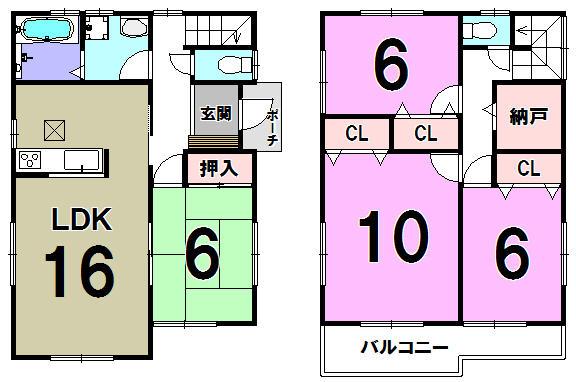 Floor plan. 25,980,000 yen, 4LDK, Land area 205.04 sq m , Building area 106.82 sq m