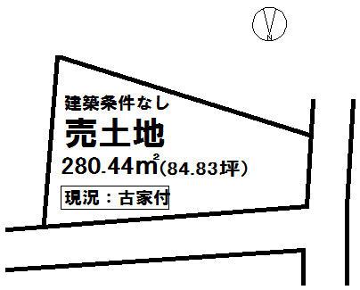Compartment figure. Land price 10.3 million yen, Land area 280.44 sq m local land photo