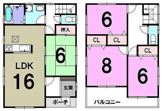 Floor plan. 25,980,000 yen, 4LDK, Land area 200.88 sq m , Building area 104.33 sq m