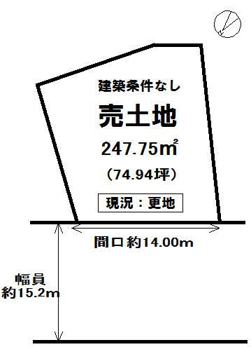 Compartment figure. Land price 25 million yen, Land area 247.75 sq m