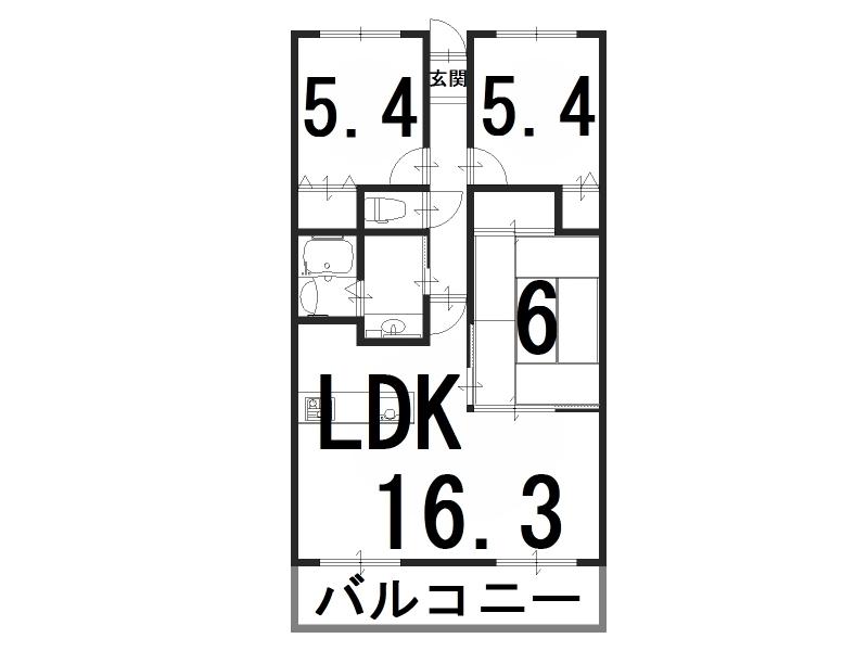 Floor plan. 3LDK, Price 14.9 million yen, Occupied area 70.59 sq m , Balcony area 8.75 sq m