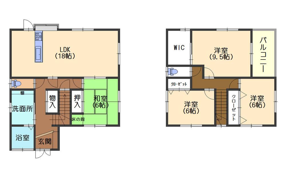 Floor plan. 29,800,000 yen, 4LDK, Land area 184.97 sq m , Building area 120.51 sq m 2013 late December scheduled to be completed * 4LDK + walk-in closet * all-electric specification * all room 6 quires more