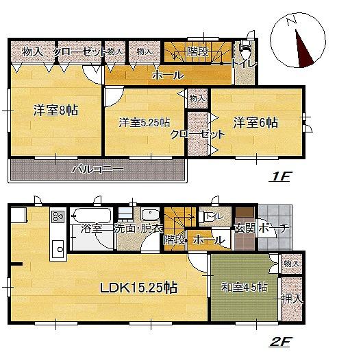 Floor plan. 22,800,000 yen, 4LDK, Land area 148.98 sq m , Building area 94.76 sq m relatively popular is a high floor plan (^_^) /  Living and Japanese-style room is a place that can be used To spacious to release a is usually Tsuzukiai, Has gained support from people of all ages! (^^)!