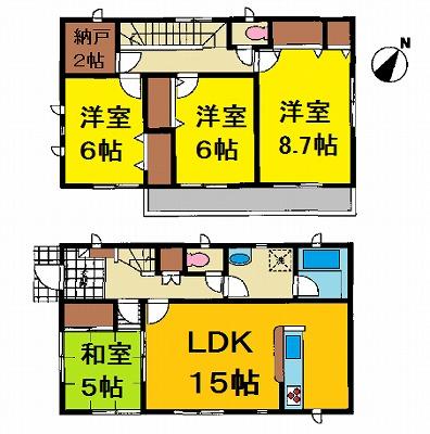 Floor plan. 25,800,000 yen, 4LDK + S (storeroom), Land area 142.07 sq m , Building area 101.85 sq m