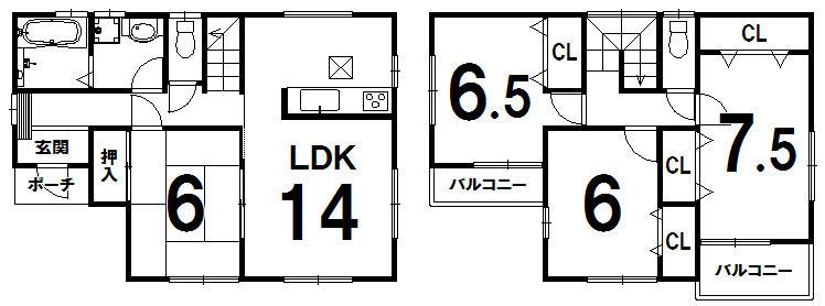 Floor plan. 23,980,000 yen, 4LDK, Land area 148.93 sq m , Building area 99.36 sq m