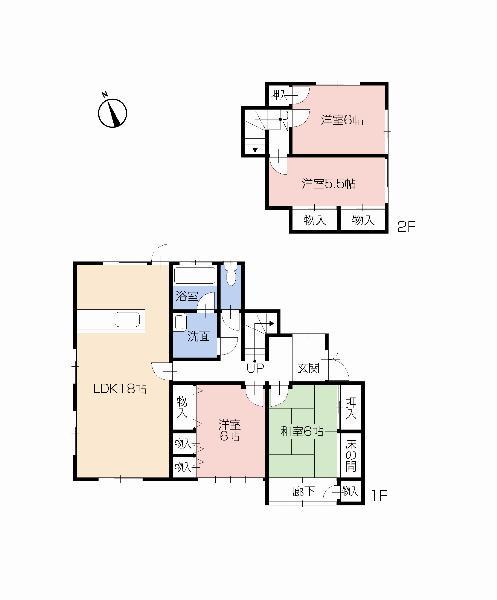 Floor plan. 16,900,000 yen, 4LDK, Land area 228.37 sq m , Building area 110.55 sq m