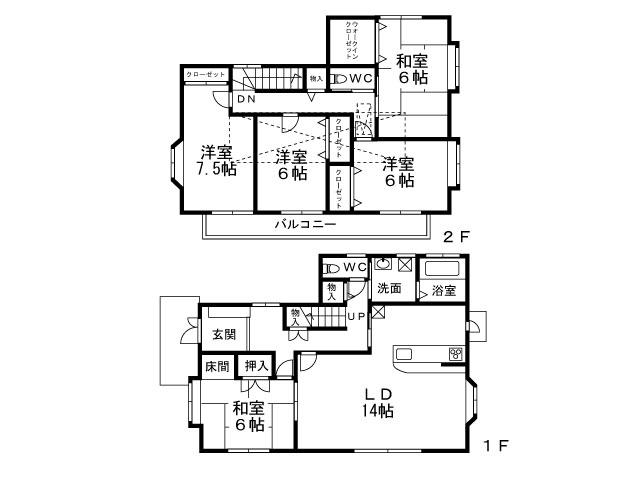 Floor plan. 26,800,000 yen, 5LDK, Land area 176.45 sq m , Building area 127.52 sq m