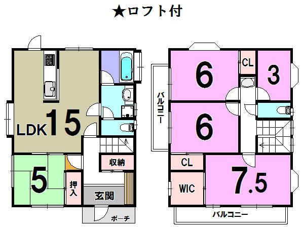 Floor plan. 26,800,000 yen, 4LDK+S, Land area 149.83 sq m , Building area 104.34 sq m