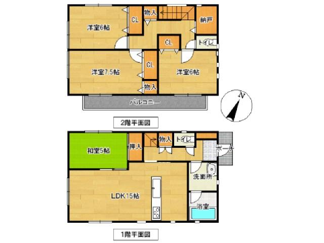 Floor plan. 24,800,000 yen, 4LDK, Land area 113.04 sq m , Building area 97.2 sq m