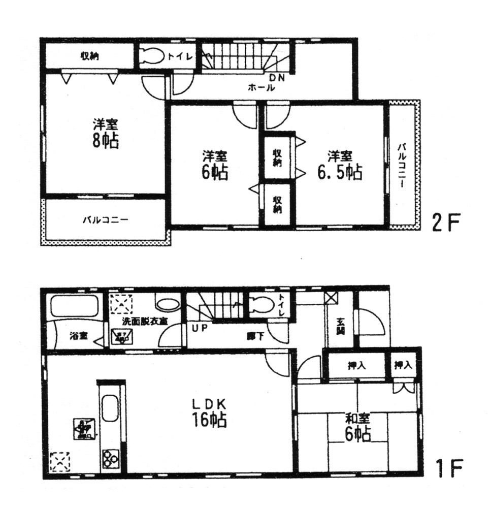 Floor plan. 24,980,000 yen, 4LDK, Land area 201 sq m , Building area 105.99 sq m