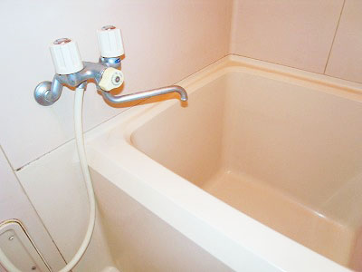 Bath. Bathroom with hot water and shower