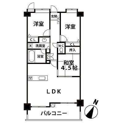 Floor plan. 3LDK, Price 17.8 million yen, Occupied area 76.24 sq m , Balcony area 12.16 sq m