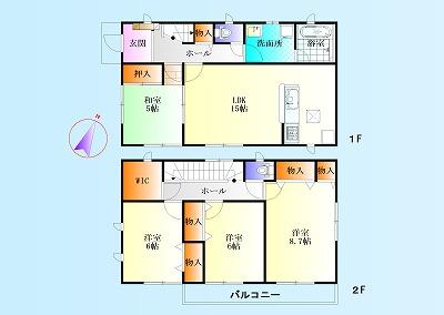 Floor plan. 25,800,000 yen, 4LDK, Land area 142.07 sq m , Building area 101.85 sq m relatively popular is a high floor plan (^_^) /  Living and Japanese-style room is a place that can be used To spacious to release a is usually Tsuzukiai, Has gained support from people of all ages! (^^)!