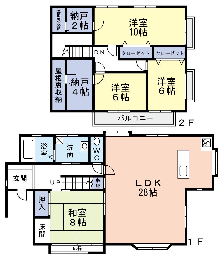 Floor plan. 21.3 million yen, 4LDK + S (storeroom), Land area 244.58 sq m , Property recommended building area 134.67 sq m wide LDK. 