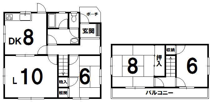 Floor plan. 10.3 million yen, 3LDK, Land area 280.44 sq m , Building area 87.77 sq m local appearance photo