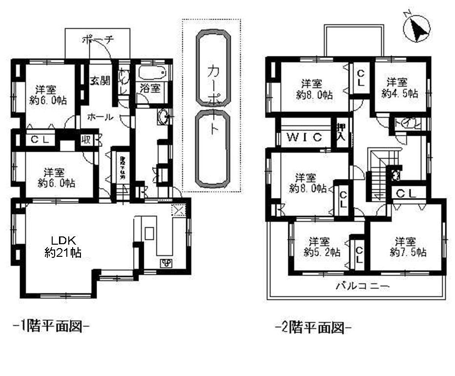 Floor plan. 74,800,000 yen, 7LDK + S (storeroom), Land area 231.4 sq m , Building area 172.99 sq m