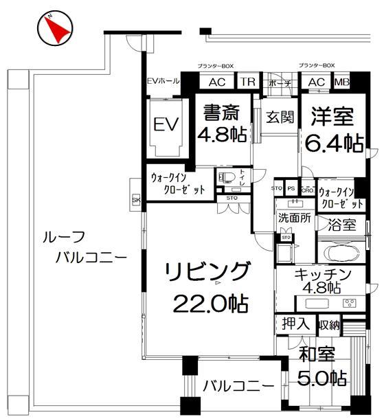 Floor plan. 3LDK + S (storeroom), Price 59,800,000 yen, Footprint 108.62 sq m , Balcony area 68.45 sq m
