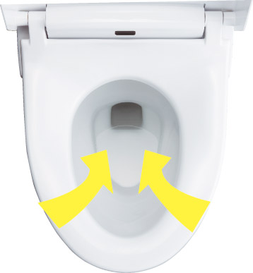 Toilet.  [W power deodorizing + turbo deodorizing]  ■ W power deodorizing (2 mode) 1. Deodorizing start 2. suction further smell after use in the seat sensor ■ Powerful deodorizing in turbo deodorizing remote control operation. (Same specifications)