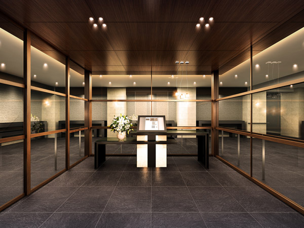 Features of the building.  [Entrance hall] (Rendering)
