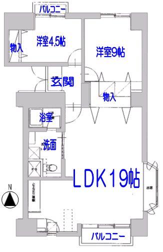 Floor plan. 2LDK, Price 17.3 million yen, Footprint 80.5 sq m , Wide floor plan of the balcony area 3.17 sq m 80 square meters
