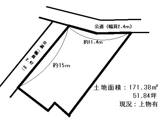 Compartment figure. Land price 31,600,000 yen, Land area 171.38 sq m