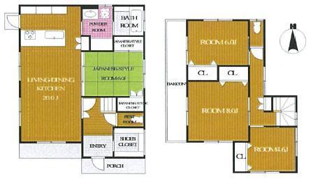 Floor plan. 40,500,000 yen, 4LDK, Land area 158.73 sq m , Building area 108.47 sq m