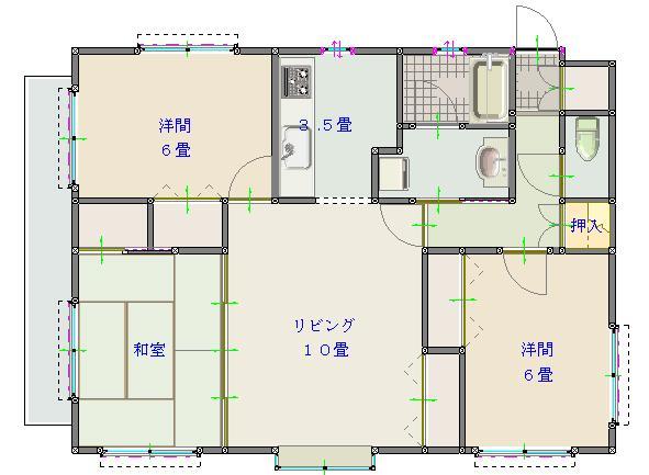 Floor plan. 3LDK, Price 11.8 million yen, Occupied area 66.96 sq m , Balcony area 7.28 sq m 3LDK