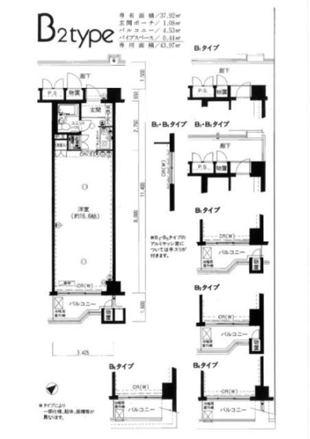 Floor plan. 1K, Price 7.8 million yen, Occupied area 34.78 sq m , Balcony area 4.53 sq m