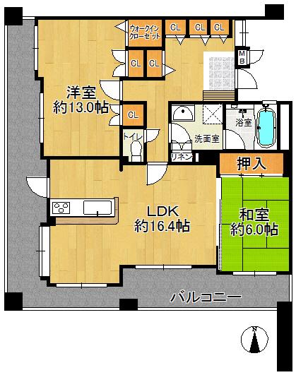 Floor plan. 2LDK, Price 26,900,000 yen, Footprint 89 sq m , Balcony area 37.31 sq m 4LDK → change to 2LDK ◎