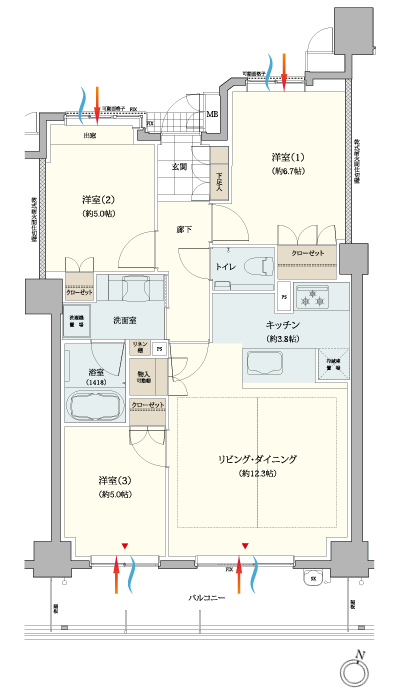 Floor: 3LDK, occupied area: 71.69 sq m, Price: 34,539,061 yen