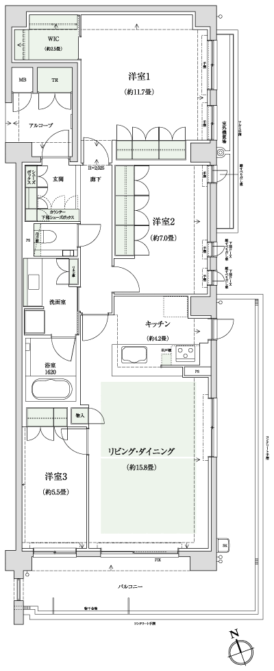 Floor: 3LDK, occupied area: 103.46 sq m, Price: 57,980,000 yen