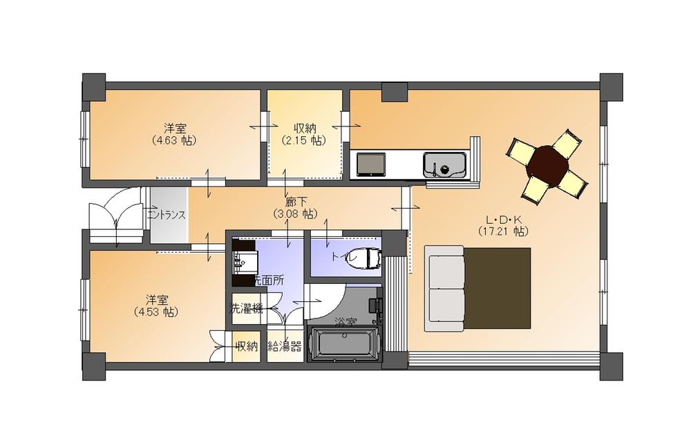 Floor plan. 2LDK + S (storeroom), Price 21.5 million yen, Occupied area 62.32 sq m , Balcony area 8.34 sq m scheduled plan view
