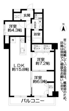 Floor plan. 3LDK, Price 17.8 million yen, Occupied area 69.79 sq m , Balcony area 8.22 sq m