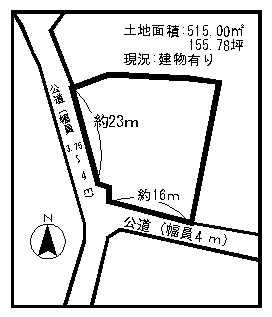 Compartment figure. Land price 120 million yen, Land area 515 sq m
