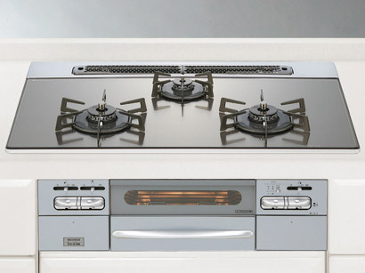 Kitchen.  [Multi-functional stove] Equipped with a temperature sensor to all burner. Cooking function and fried adjustment function, Kettle function, Forgetting to turn off prevention function, Extinguishing feature scorching, Gas anhydrous both sides grilled functions, such as, Stove is equipped with smart features. (Same specifications)