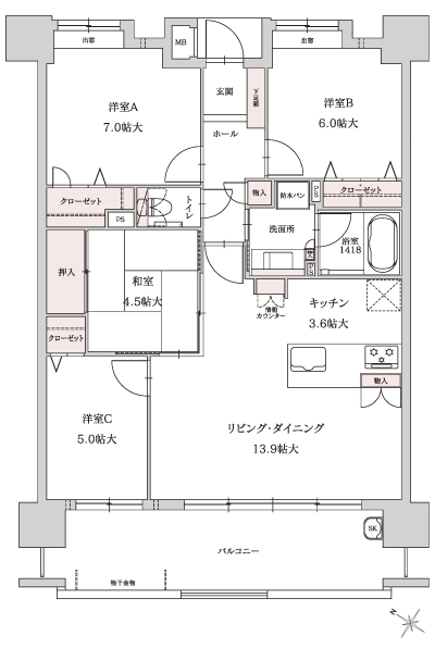 Floor: 4LDK, the area occupied: 84.7 sq m, Price: 27.5 million yen ~ 28,100,000 yen